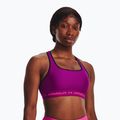 Under Armour Crossback Mid mystic magenta/ silver pink fitness podprsenka