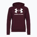 Pánska mikina Under Armour Rival Fleece Logo HD s kapucňou dark maroon/white 4