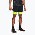 Pánske šortky Under Armour Peak Woven 2v1 black/high vis yellow/high vis yellow