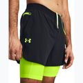 Pánske šortky Under Armour Peak Woven 2v1 black/high vis yellow/high vis yellow 4