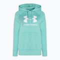 Under Armour dámska mikina Rival Fleece Big Logo Hoody radiálna tyrkysová/biela 4