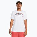 Pánske tričko Under Armour Colorblock Wordmark white/black