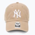 47 Značka MLB New York Yankees CLEAN UP W/No Loop Label khaki baseballová čiapka 2
