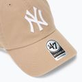 47 Značka MLB New York Yankees CLEAN UP W/No Loop Label khaki baseballová čiapka 3