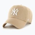 47 Značka MLB New York Yankees CLEAN UP W/No Loop Label khaki baseballová čiapka