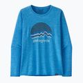 Dámske tričko Patagonia Cap Cool Daily Graphic Ridge rise Moonlight/Vessel Blue x-dye s dlhým rukávom 3