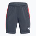 Detské futbalové šortky Under Armour Challenger Knit downpour gray/fire/white