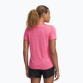 Damska treningowa koszulka Under Armour Tech V-Twist super różowa/biała 2