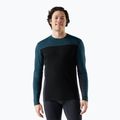Pánska termoaktívna mikina Smartwool Classic Thermal Merino Base Layer Colorblock Crew Boxed twilling blue/black
