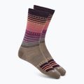 Dámske ponožky Smartwool Everyday Stitch Stripe Crew fossil/purple