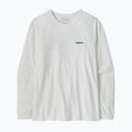 Dámske tričko longsleeve Patagonia P-6 Logo Responsibili-Tee LS fiber white