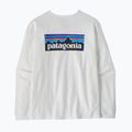 Dámske tričko longsleeve Patagonia P-6 Logo Responsibili-Tee LS fiber white 2