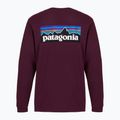 Pánske tričko longsleeve Patagonia P-6 Logo Responsibili berry fig 2