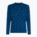 Pánske termo tričko longsleeve icebreaker Merino 200 Oasis Crewe Snow Day atlantis/topaz/aop 7