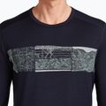 Pánske termo tričko longsleeve icebreaker Merino 200 Oasis Crewe Elevation Line midnight navy 5