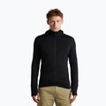 Pánska trekingová mikina Icebreaker Merino 200 Realfleece Descender Half Zip Hoodie black