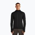 Pánska trekingová mikina Icebreaker Merino 300 Realfleece Descender Zip Hoodie black