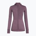 Dámska trekingová mikina Icebreaker Merino 200 Realfleece Descender Half Zip Hoodie grey plum 10