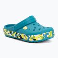 Detské šľapky Crocs Crockband Glow Confetti Band turbo teal/multi