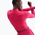 Dámsky longsleeve Nike One Fitted Dri-Fit 1/4 Zip Mid Layer rush pink/white 4