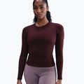 Dámske tričko longsleeve  Nike One Fitted Dri-Fit burgundy crush/white