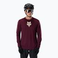 Pánsky cyklistický dres longsleeve Fox Racing Ranger Fox Head LS dark maroon