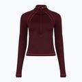 Pánske tričko Under Armour ColdGear Textured 1/2 Zip dark maroon/fuchsia dusk/metallic silver