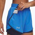 Dámske bežecké šortky Under Armour Fly By 2in1 blue atlantis/washed navy/reflective 4