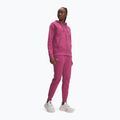 Damske nohavice Under Armour Rival Fleece tmavo červené/biele fuchsie súmrak/biele 2