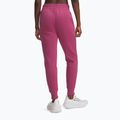 Damske nohavice Under Armour Rival Fleece tmavo červené/biele fuchsie súmrak/biele 3
