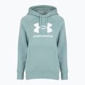 Dámská mikina Under Armour Rival Fleece Big Logo Hoody serpentine/bílá 4