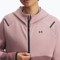 Dámska mikina Under Armour Unstoppable Fleece HZ tourmaline pink/maroon mist/black 3