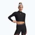 Dámske tréningové tričko longsleeve Under Armour HeatGear Crop Mock ultimate black/white