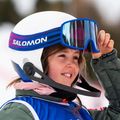 Detská lyžiarska prilba Salomon Equipe Fis + Chinguard Jr white/race blue 8