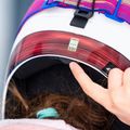 Detská lyžiarska prilba Salomon Equipe Fis + Chinguard Jr white/race blue 9