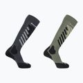 Lyžiarske ponožky Salomon S/Access 2-Pack anthracite/deep lichen green