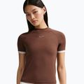 Dámske tričko Nike Gloss Fitted Top light chocolate