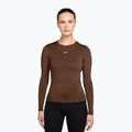 Dámske tréningové tričko longsleeve Nike One Fitted cacao wow/white