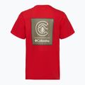 Pánske tričko Columbia CSC Basic Logo Back Tee mountain red/linework c badge 2