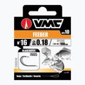 VMC Feeder methode leader loop hook with barb + line 10 ks black nickel 1700510