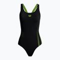 Dámske jednodielne plavky arena Shadow One Piece black/green 88/56