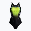 Dámske jednodielne plavky arena One Placed Print One Piece black and yellow 1191