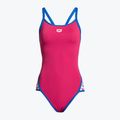 Dámske jednodielne plavky arena Team Stripe Super Fly Back One Piece pink 1195/97