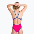 Dámske jednodielne plavky arena Team Stripe Super Fly Back One Piece pink 1195/97 6