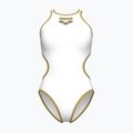 Dámske jednodielne plavky Arena One Biglogo One Piece white/gold