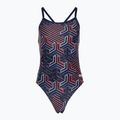 Dámske jednodielne plavky arena Kikko Pro Swimsuit Challenge Back navy/team redwhiteblue