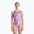 Dámske jednodielne plavky arena Rose Texture Swimsuit Xcross Back multi pink/navy 5