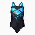 Detské jednodielne plavky arena Multi Pixels New Swim Pro Back black/turquoise