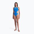 Dámske jednodielne plavky arena One Biglogo One Piece blue river/fluo orange 2