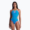 Dámske jednodielne plavky arena One Double Cross Back One Piece tyrkysová/fluo ružová/jemne zelená 6